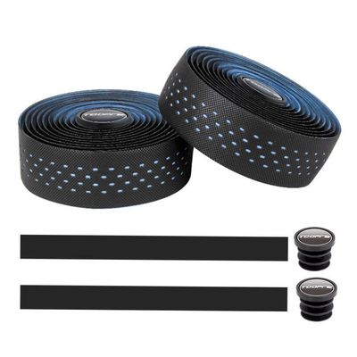 2 Pieces Bike Handle Bar Tapes Wraps Belts Watertight Shock Absorption MTB Riding Damping Accessories (Blue)