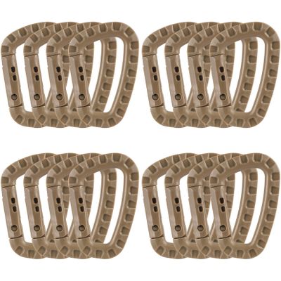 16 Pack Tactical Carabiners Keychain D Rings Spring Snap Gear Clip Utility Hooks Backpack Hanging Buckle Travelling for Camping