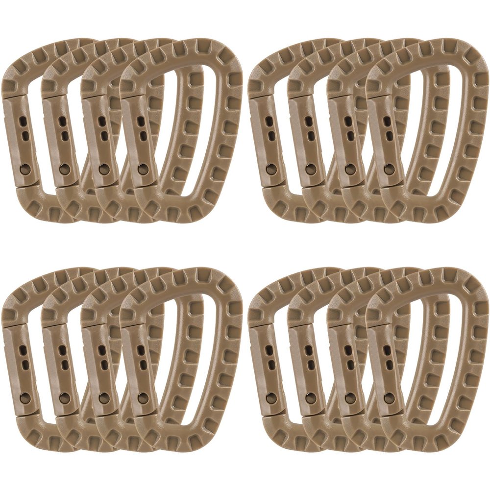 16 Pack Tactical Carabiners Keychain D Rings Spring Snap Gear Clip Utility Hooks Backpack Hanging Buckle Travelling for Camping