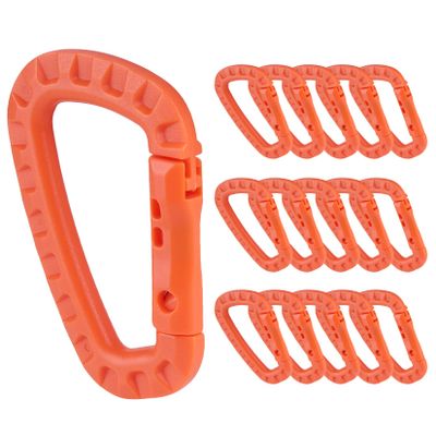16 Pack Tactical Carabiners Keychain D Rings Spring Snap Gear Clip Utility Hooks Backpack Hanging Buckle Travelling for Camping