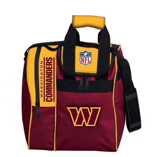 KR Strikeforce Officially Licensed NFL Single Bowling Ball Tote Bag with Shoe Compartment (Washington Commanders)