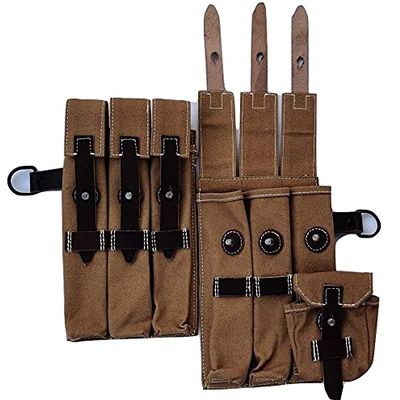 German Reproduction WW2 MP38/MP40 Ammunition Magazine Pouch Set Khaki