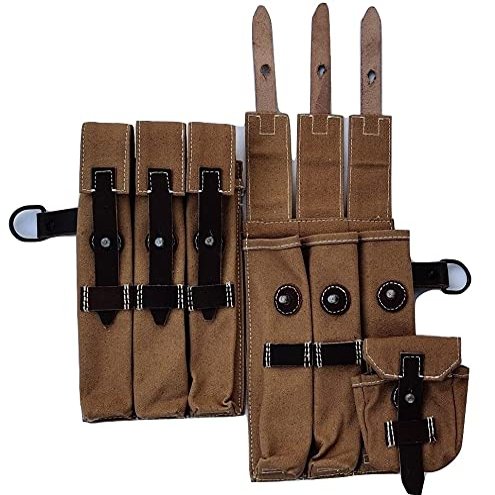 German Reproduction WW2 MP38/MP40 Ammunition Magazine Pouch Set Khaki