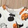 1-6T Toddler Kids Baby Girls Halloween Outfits Ghost Pumpkin Print Long Sleeve Dress Winter Clothes (White, 5-6 T) view 4