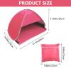 HACRAHO Pop Up Beach Sun Shade, 1-Pack Mini Sun Shelter Tent for Anti-UV Windproof Camping Picnic Fishing Bench, Rose Red-Painted Silver, L view 2