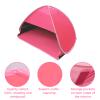 HACRAHO Pop Up Beach Sun Shade, 1-Pack Mini Sun Shelter Tent for Anti-UV Windproof Camping Picnic Fishing Bench, Rose Red-Painted Silver, L view 3