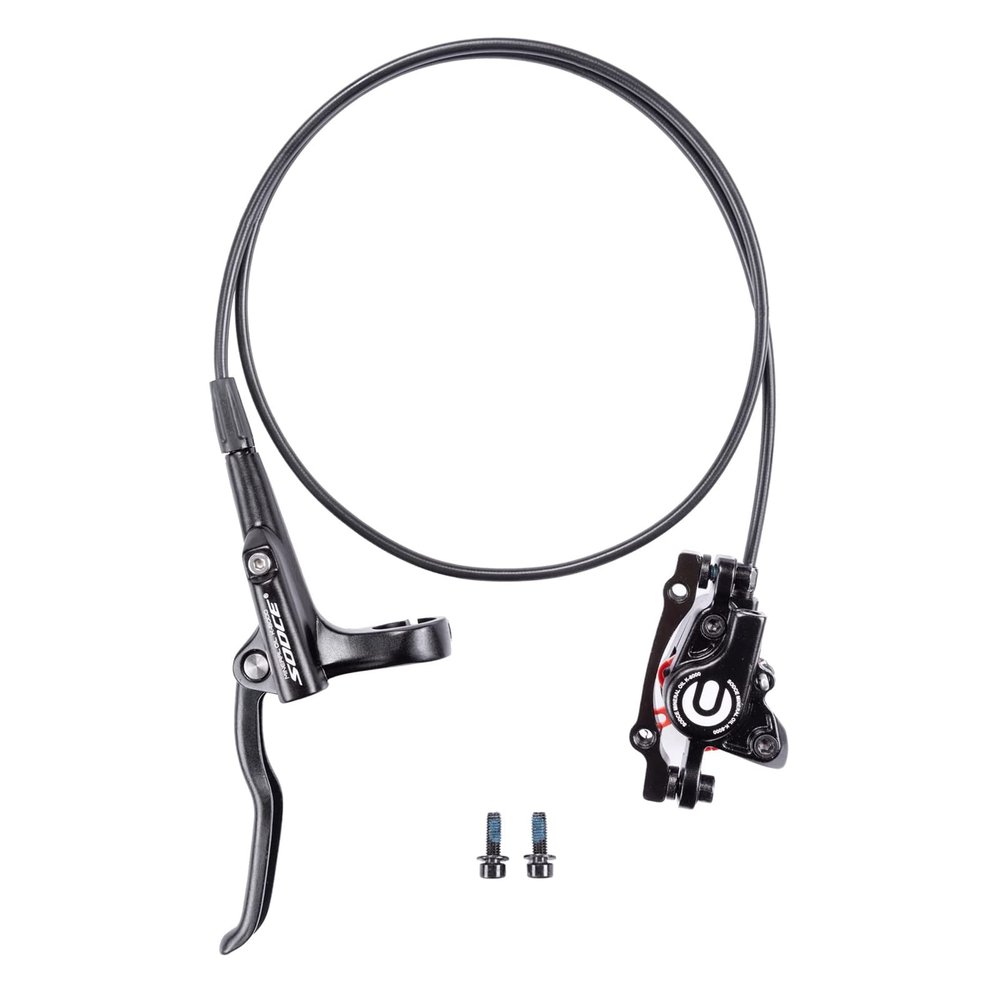 Cyclon MTB Hydraulic Disc Brakes Set, Black/Red Aluminum Alloy Hydraulic Brakes for Mountain Bike Left Front 1000mm Right Rear 1700mm Hydraulic Bicycle Brakes with is/PM Adapter Fit 160mm Rotor