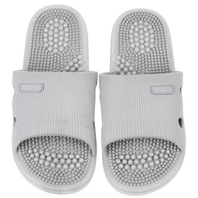 Milisten Non Slip Mens Slippers Summer Household Indoor Footwear with Massaging Soft Sole Unisex Sandals for Shower and Home Use Light Grey Size 8-9