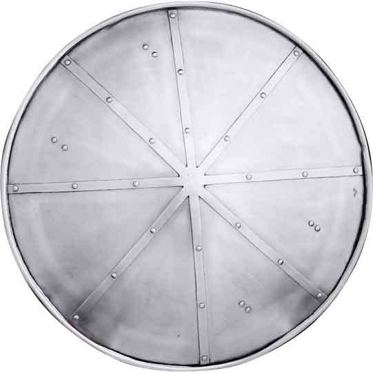 ARTIZANSTORE Medieval Reinforced Steel Shield Armor Steel Wooden Shield Silver Knight Armor Knight Armor Halloween Shield