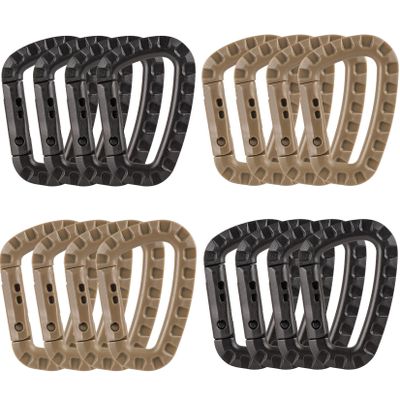 16 Pack Tactical Carabiners Keychain D Rings Spring Snap Gear Clip Utility Hooks Backpack Hanging Buckle Travelling for Camping