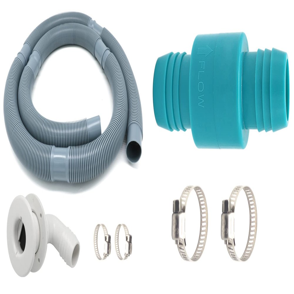 Marine Bilge Pump Hose 1-1/8 Inch Plumbing Kit and Check Valve