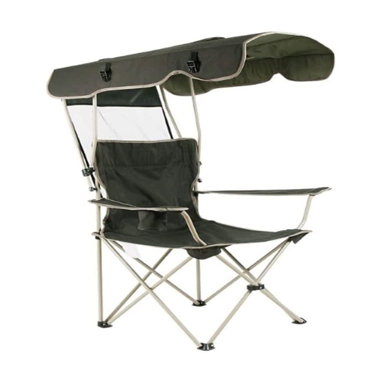 Camping Chair Folding Chairs Lawn Chairs Folding Camping Chair with Shade Canopy, Portable Zero Gravity Recliner for Outdoor Lawn Camping Chair Folding Chair Camp Chair Moon Chair (Color : Green)