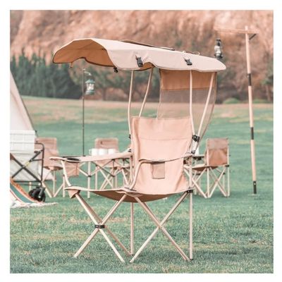 Camping Chair Folding Chairs Lawn Chairs Folding Camping Chair with Shade Canopy, Portable Zero Gravity Recliner for Outdoor Lawn Camping Chair Folding Chair Camp Chair Moon Chair (Color : Beige)