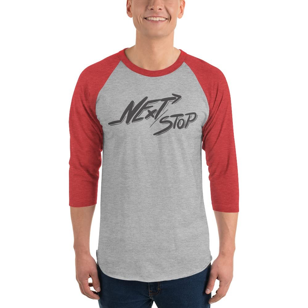 3/4 Sleeve Raglan Shirt, NoelTinez Heather Grey/Heather Red