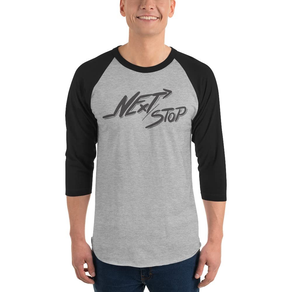 3/4 Sleeve Raglan Shirt, NoelTinez Heather Grey/Black