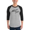3/4 Sleeve Raglan Shirt, NoelTinez Heather Grey/Black view 1