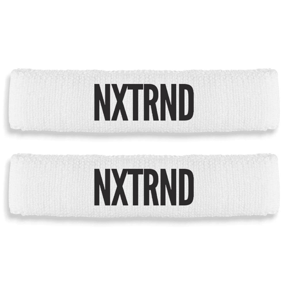 1 Pair Nxtrnd Bicep Bands, Sweat-Absorbent Arm Sweatbands, Football Accessory (White)