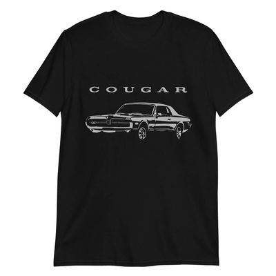 1968 Cougar XR-7 GT-E Muscle Car Collector Short-Sleeve Unisex T-Shirt Black