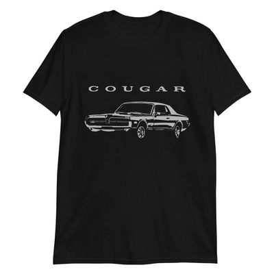 1968 Cougar XR-7 GT-E Muscle Car Collector Short-Sleeve Unisex T-Shirt Black