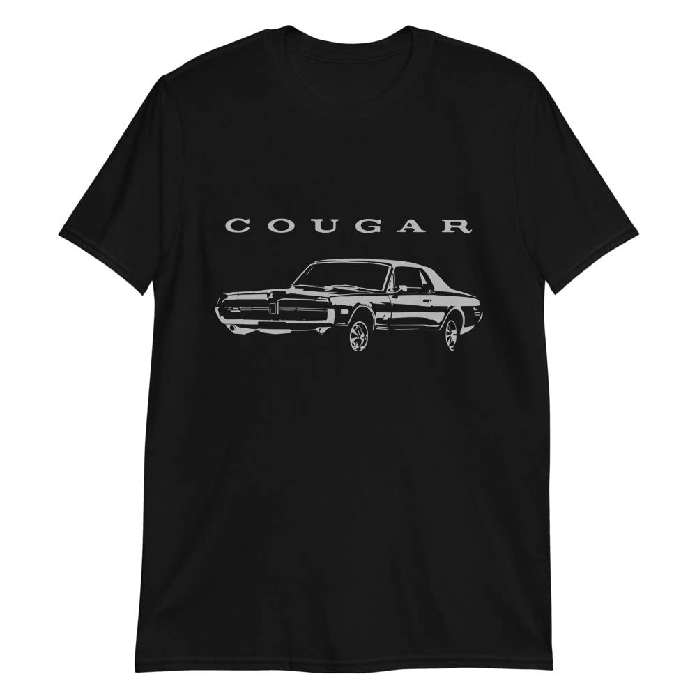 1968 Cougar XR-7 GT-E Muscle Car Collector Short-Sleeve Unisex T-Shirt Black