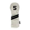 Sunfish White and Black Leather Golf Club Headcover Fairway 5 Wood view 1