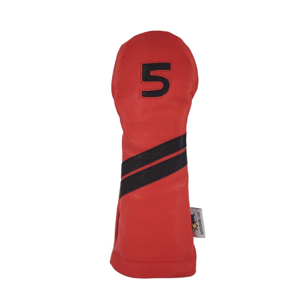 Sunfish Red and Black Leather Golf Club Headcover Fairway 5 Wood