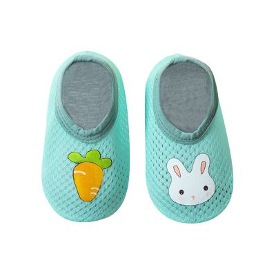 Toddler Baby Boys Girls Animal Print Rabbit Carrot Cartoon Breathable Floor Socks Barefoot Aqua Socks Non-Slip Shoes. / (Green, 12-15Months)
