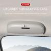 Car Glasses Storage Box Auto Glasses Case Car Sunglasses Holder Box, for BMW X3 X2 X5 F25 F15 2013-2021,Beige view 4