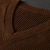zhilifs Mens V-Neck Knitted Sweater Sleeveless Pullover Knitwear Vest Solid Plain Loose Fit All Match Sweater Tops_Chocolate_XXX-Large view 3