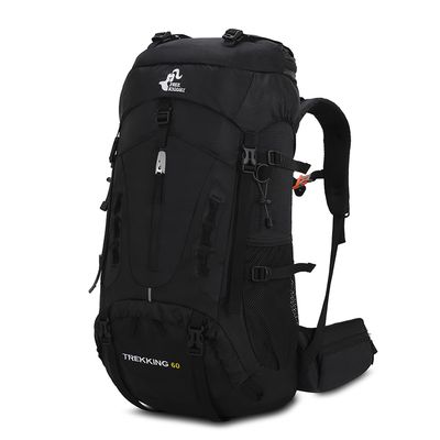 Bseash 60L Hiking Camping Backpack with Rain Cover, Waterproof Large Capacity Outdoor Sport Travel Daypack Climbing Touring (Black)