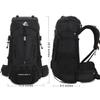 Bseash 60L Hiking Camping Backpack with Rain Cover, Waterproof Large Capacity Outdoor Sport Travel Daypack Climbing Touring (Black) view 2