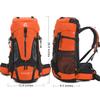 Bseash 60L Hiking Camping Backpack with Rain Cover, Waterproof Large Capacity Outdoor Sport Travel Daypack Climbing Touring (Orange) view 2