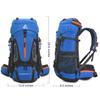 Bseash 60L Hiking Camping Backpack with Rain Cover, Waterproof Large Capacity Outdoor Sport Travel Daypack Climbing Touring (Light Blue) view 2