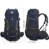 Bseash 60L Hiking Camping Backpack with Rain Cover, Waterproof Large Capacity Outdoor Sport Travel Daypack Climbing Touring (Navy Blue) view 2