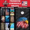 Beerpongtoss Cornhole Board Wraps, 30+ Designs Cornhole Decals and Wraps for Boards (Set of 2), Bean Bag toss Wrap Stickers (Dripping Eagle) view 4
