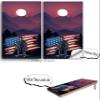 Beerpongtoss Cornhole Board Wraps, 30+ Designs Cornhole Decals and Wraps for Boards (Set of 2), Bean Bag toss Wrap Stickers (Sunrise American) view 3