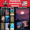 Beerpongtoss Cornhole Board Wraps, 30+ Designs Cornhole Decals and Wraps for Boards (Set of 2), Bean Bag toss Wrap Stickers (Sunrise American) view 4