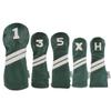Sunfish Green and White Leather Golf Club Headcover 5 Piece Set 1 3 5 X H Driver 2 Fairways 2 Hybrids view 1