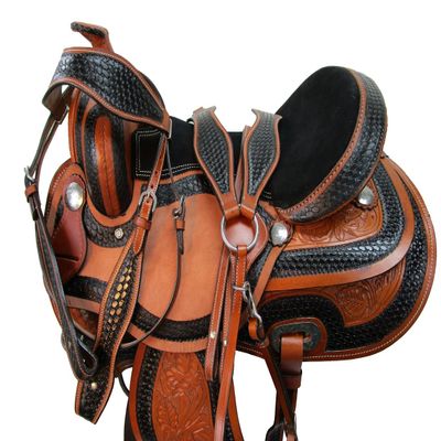 Barrel Racing Saddle PRO Western Horse Pleasure Tooled Leather TACK 18 17 16 15 (17 in)