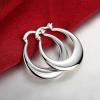 Moon Round Creole Hoop Earrings for Women 925 Sterling Silver Statement Fine Jewelry Female Gifts Fashion view 2