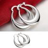 Moon Round Creole Hoop Earrings for Women 925 Sterling Silver Statement Fine Jewelry Female Gifts Fashion view 3
