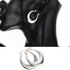 Moon Round Creole Hoop Earrings for Women 925 Sterling Silver Statement Fine Jewelry Female Gifts Fashion view 4