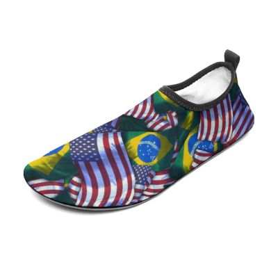 Calculay Brazil Flag Water Shoes, Beach Shoes for Men and Women, Swimming Pool Yoga, Surfing Sneakers