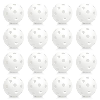 Bac-kitchen 16 Pack 2.83 Inch Plastic Baseballs,Plastic Training Balls Lightweight Hollow Softballs with Drawstring Bag for Hitting Indoor Outdoor (White)
