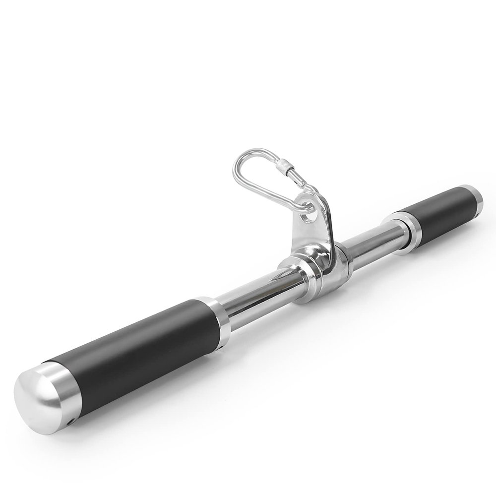 Luwint Rotating Straight Bar, Heavy Duty Cable Machine Attachments for Tricep Pushdown Bicep Curls, 22