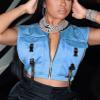 Bnigung Women's Sexy Crop Cargo Vest Sleeveless Buckle Zip Up Vest Jacket Tops Steampunk Streetwear with Pockets(Blue,XL) view 3