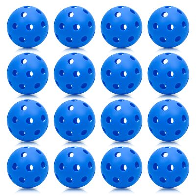 16 Pack 2.83 Inch Plastic Baseballs Pickleball,Plastic Training Balls Lightweight Hollow Softballs with Drawstring Bag for Hitting Indoor Outdoor(Blue)
