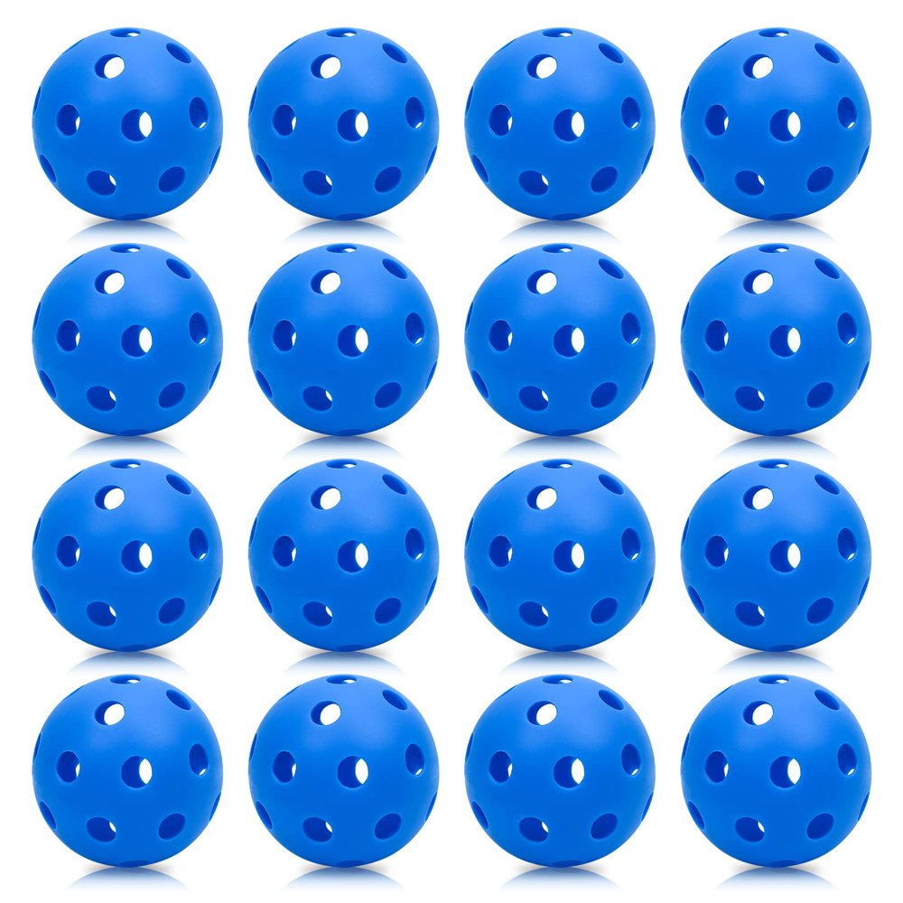 16 Pack 2.83 Inch Plastic Baseballs Pickleball,Plastic Training Balls Lightweight Hollow Softballs with Drawstring Bag for Hitting Indoor Outdoor(Blue)