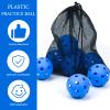 16 Pack 2.83 Inch Plastic Baseballs Pickleball,Plastic Training Balls Lightweight Hollow Softballs with Drawstring Bag for Hitting Indoor Outdoor(Blue) view 3
