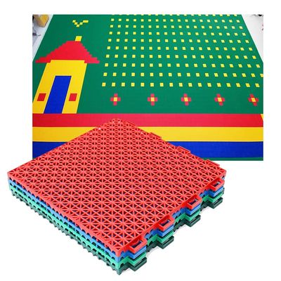 25CM Modular Interlocking Floor Tiles Sports Public Leisure Place DIY Plastic Puzzle Sports Flooring, Weatherproof Non-Slip Floor Mat (Color : Blue, Size : 10PCS)